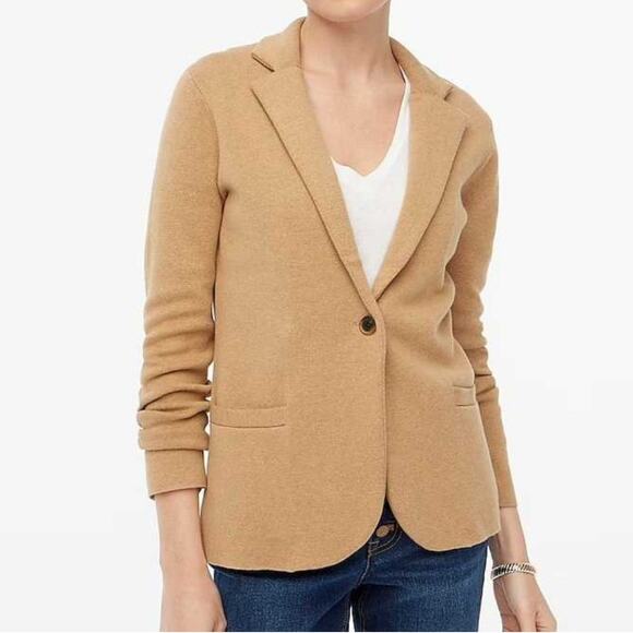 J. Crew Schoolboy Sweater-Blazer size XS  Camel Cotton - Picture 9 of 10